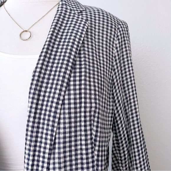 Open Front Gingham Blazer - Picture 3 of 6